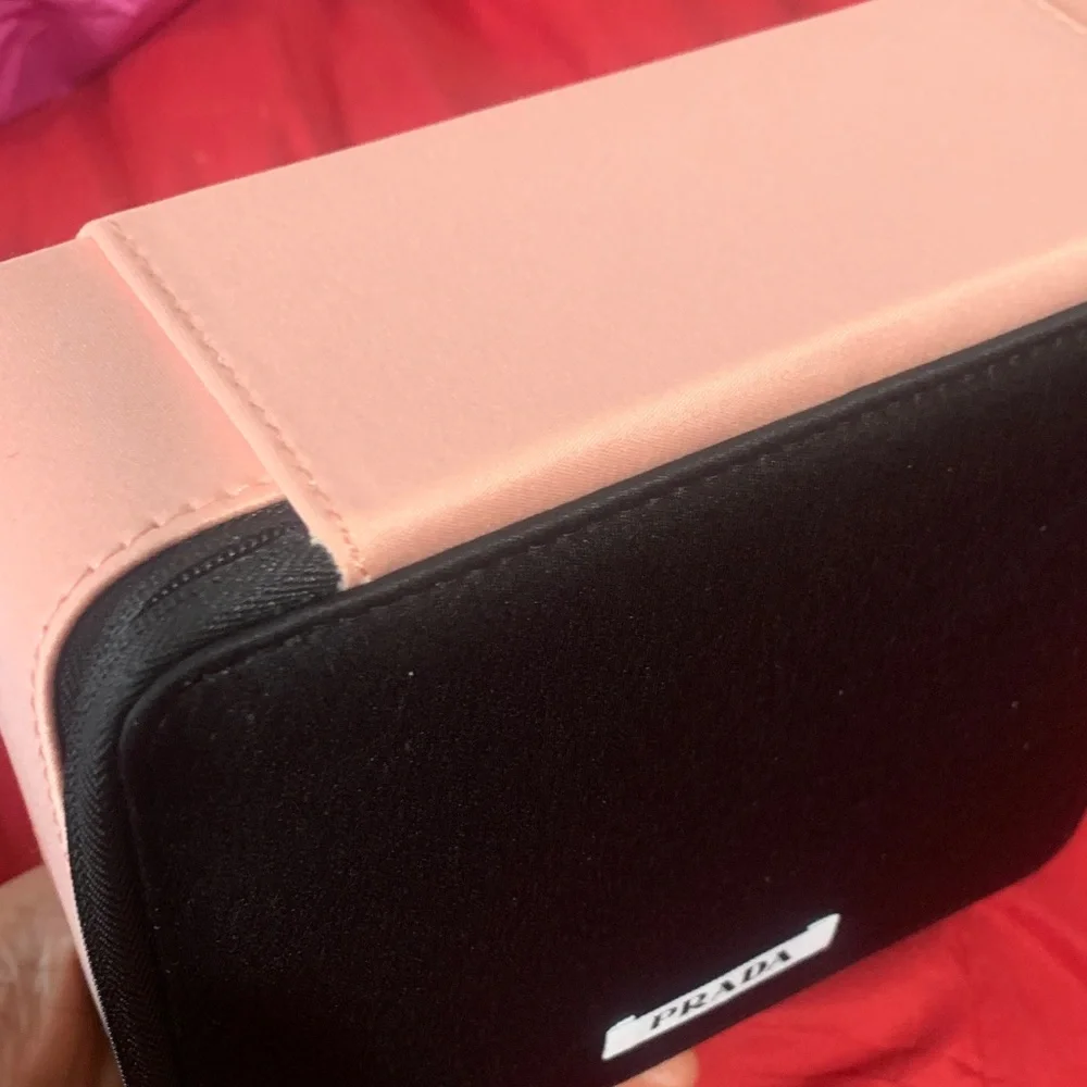 Prada Black and Pink train case Cosmetic Case
